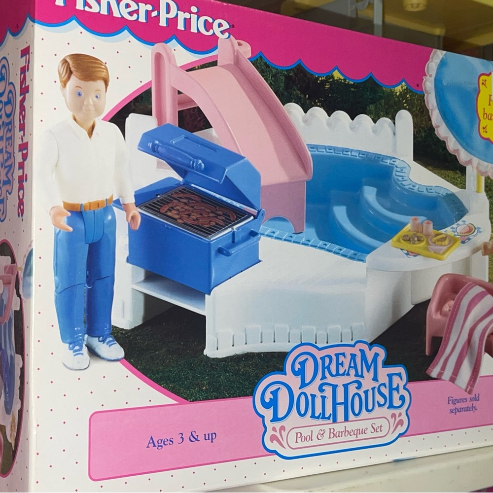 FISHER PRICE Loving Family Dream Dollhouse Swimming Pool 1995 play toy NEW NIB!